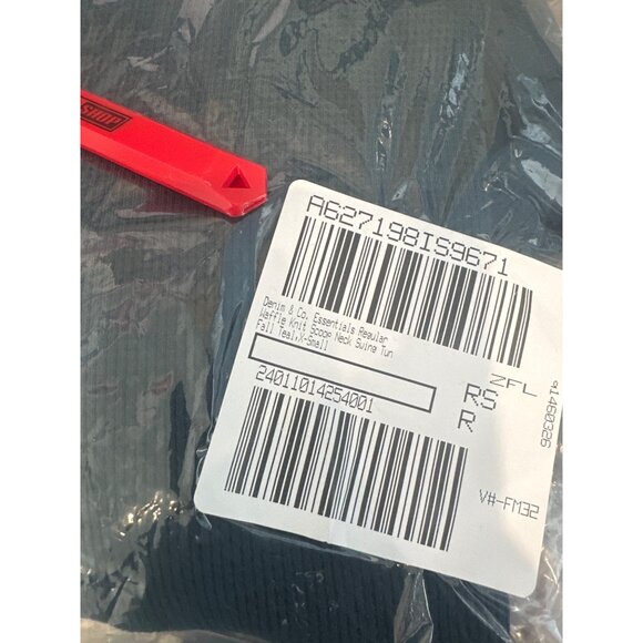 Denim & Co Essentials Regular Waffle Knit Scoop Neck Swing Tunic Fall Teal XS - Picture 2 of 6